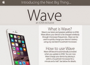 iOS 8: อย่าหลงเชื่อข่าวลือ “Wave” อัพ iOS 8 แล้วเอามือถือใส่ไมโครเวฟชาร์จแบตเตอรี่ได้!