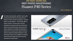 Huawei P40 Series ได้รางวัลกล้องยอดเยี่ยม Best Photo Smartphone 2020 จาก TIPA