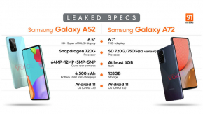 หลุดหมดเปลือก Samsung Galaxy A52 และ A72 ทั้งสเปค ราคา และวันเปิดตัว