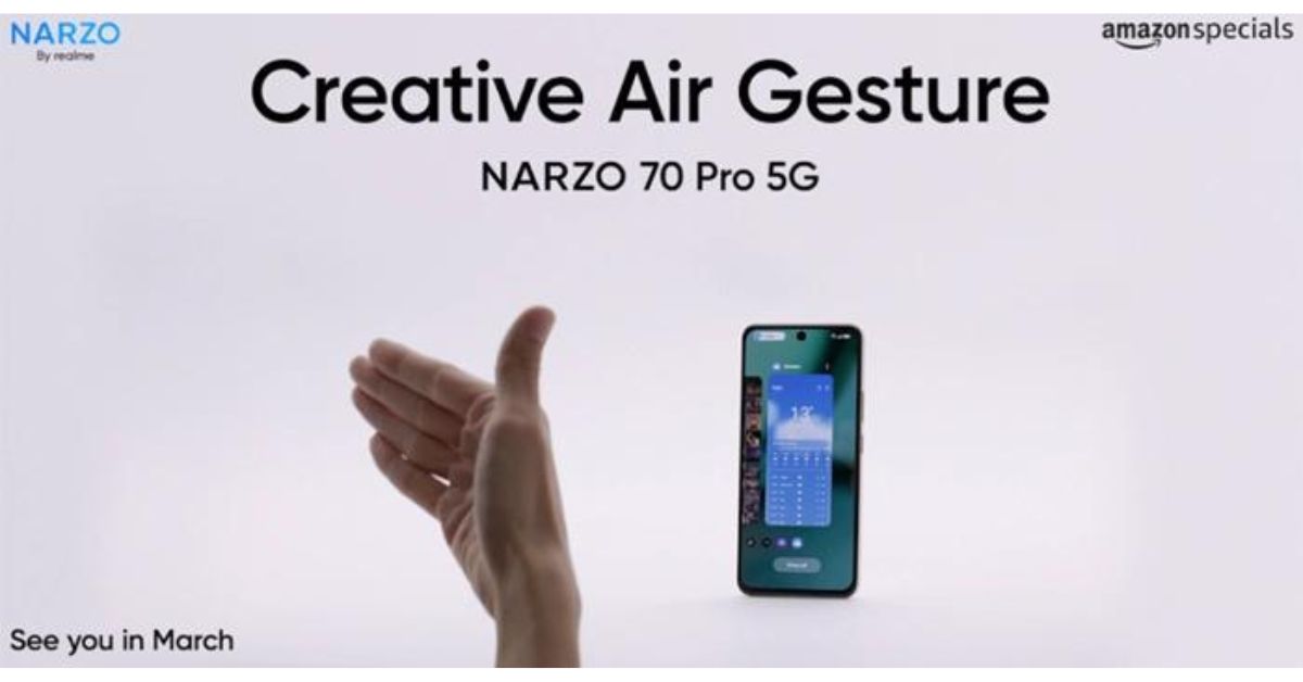 โบกนิด สะบัดหน่อย! Realme Narzo 70 Pro 5G จะมาพร้อมฟีเจอร์ Air Gesture 