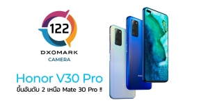 DXOMARK เผยคะแนนรีวิวกล้อง Honor V30 Pro แล้ว ขึ้นอันดับ 2 เหนือ Mate 30 Pro !!