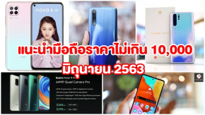 แนะนำสมาร์ทโฟนราคาไม่เกิน 10,000 บาท ประจำเดือนมิถุนายน 2563 โดยทีมงาน TechXcite