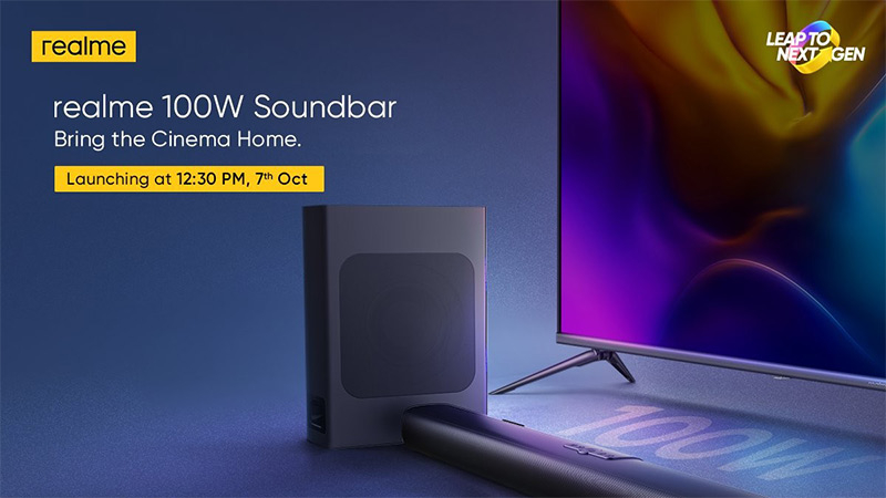 realme เตรียมเปิดตัว soundbar 100W สำหรับทีวีจอใหญ่โดยเฉพาะ ที่งาน Leap to Next Gen 7 ต.ค. นี้