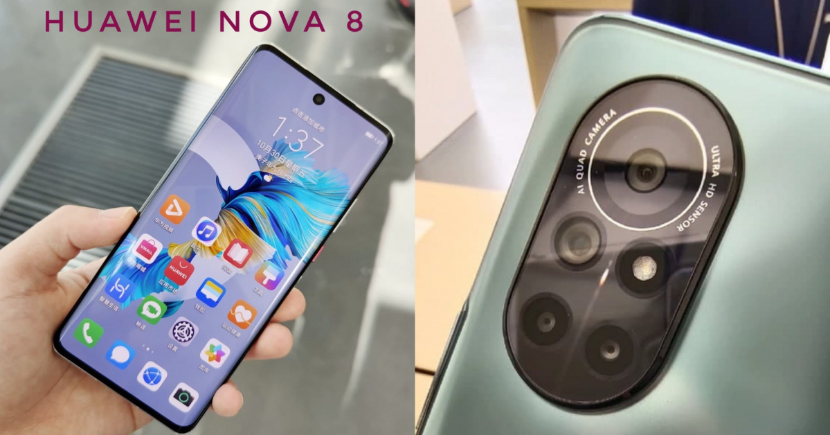 หลุดภาพเครื่องจริง HUAWEI nova 8 โชว์ดีไซน์หน้าจอเต็มและกล้องหลังใหญ่สะใจ !!