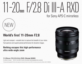 เปิดตัวเลนส์ใหม่ Tamron 11-20mm F/2.8 Di III-A RXD เมาท์ E สำหรับชาว Sony