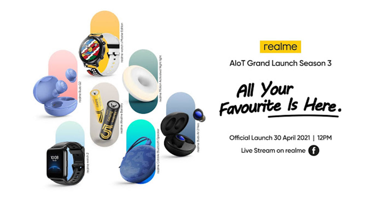 realme ประกาศเตรียมจัดงาน AIoT Grand Launch Season 3 เปิดตัวผลิตภัณฑ์ใหม่ 7 รุ่นในวันที่ 30 เม.ย.