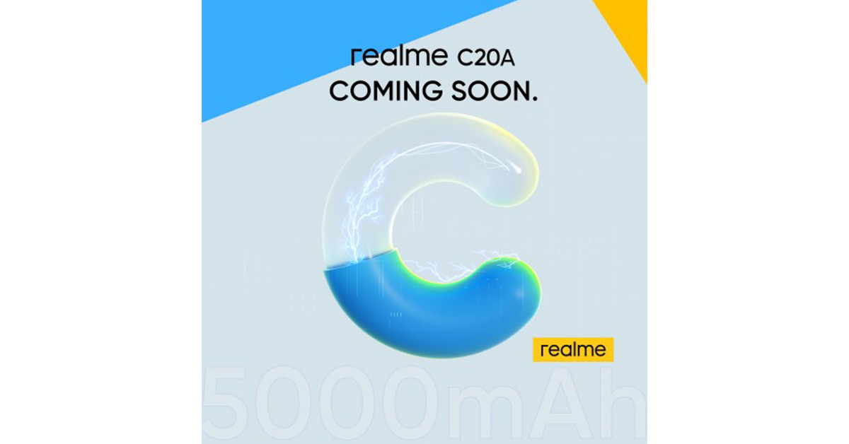 realme C20A รุ่นอัพเกรดใหม่ ประกาศเปิดตัวเร็วๆ นี้ ยืนยันให้แบต 5000mAh จุใจ