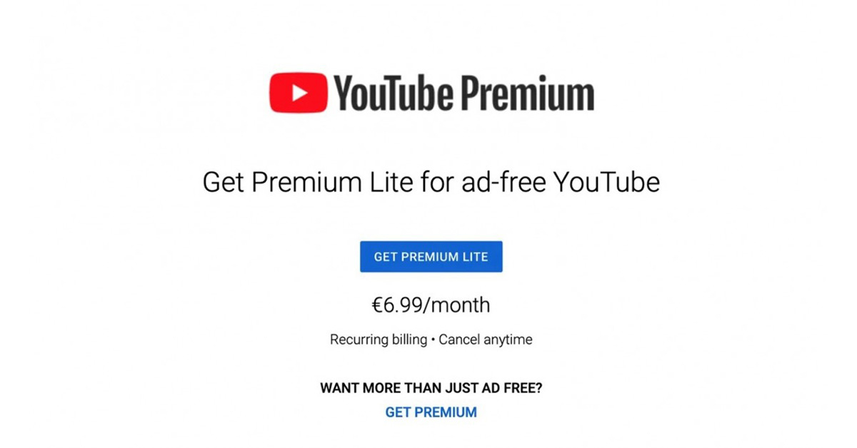 YouTube Premium Lite ค่าบริการถูกลง เริ่มทดสอบแล้วในบางประเทศในยุโรป