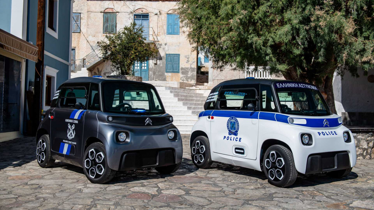 Citroen Ami EV รถไฟฟ้าคันจิ๋วเตรียมประจำการในกรมตำรวจบนเกาะ Chalk ของ Greek