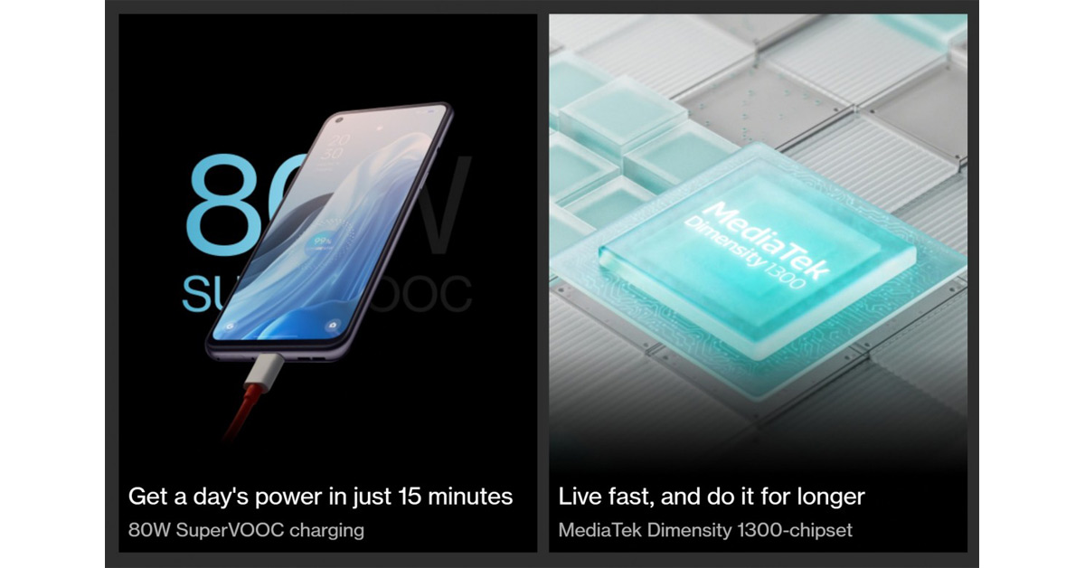 OnePlus Nord 2T ยืนยันจะเป็นสมาร์ทโฟนรุ่นแรกที่ใช้ Dimensity 1300 ตัวแรง