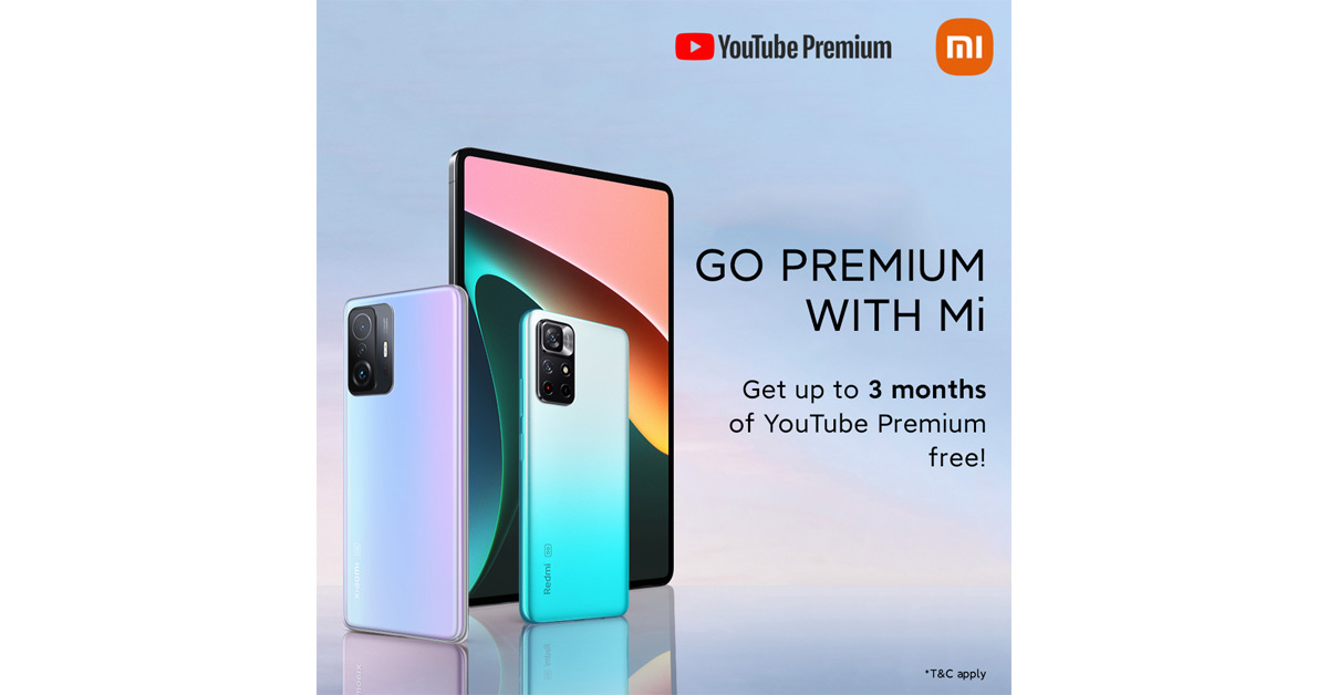 Xiaomi จับมือ YouTube ให้บริการ YouTube Premium ฟรี 3 เดือน