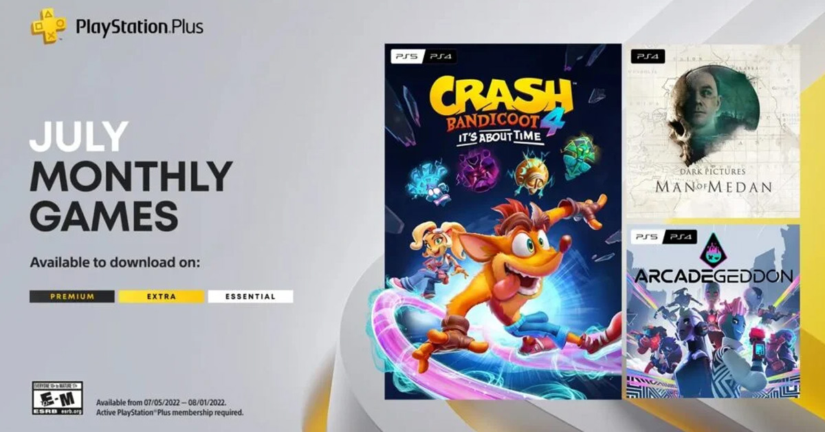 เกมฟรี PS Plus ประจำเดือน ก.ค. ประกาศแล้ว นำโดย CRASH BANDICOOT 4 และ MAN OF MEDAN