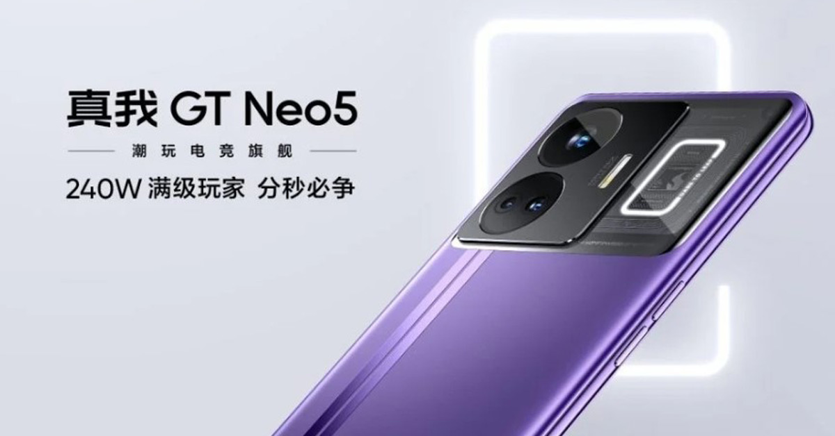 เปิดตัว Realme GT Neo 5 สมาร์ทโฟนที่ชาร์จเร็วที่สุดในโลก 240W พร้อมชิปแรง Snapdragon 8+ Gen 1