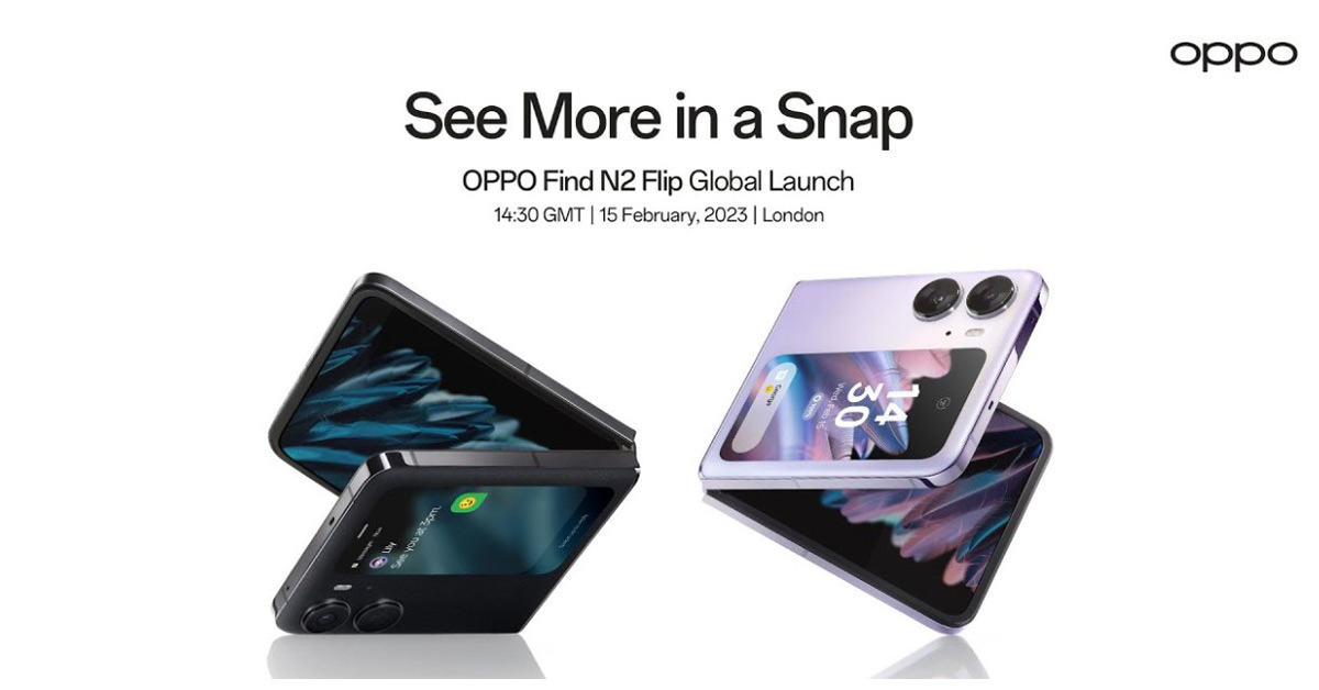 OPPO Find N2 Flip ยืนยันเปิดตัวทั่วโลก 15 กุมภาพันธ์นี้