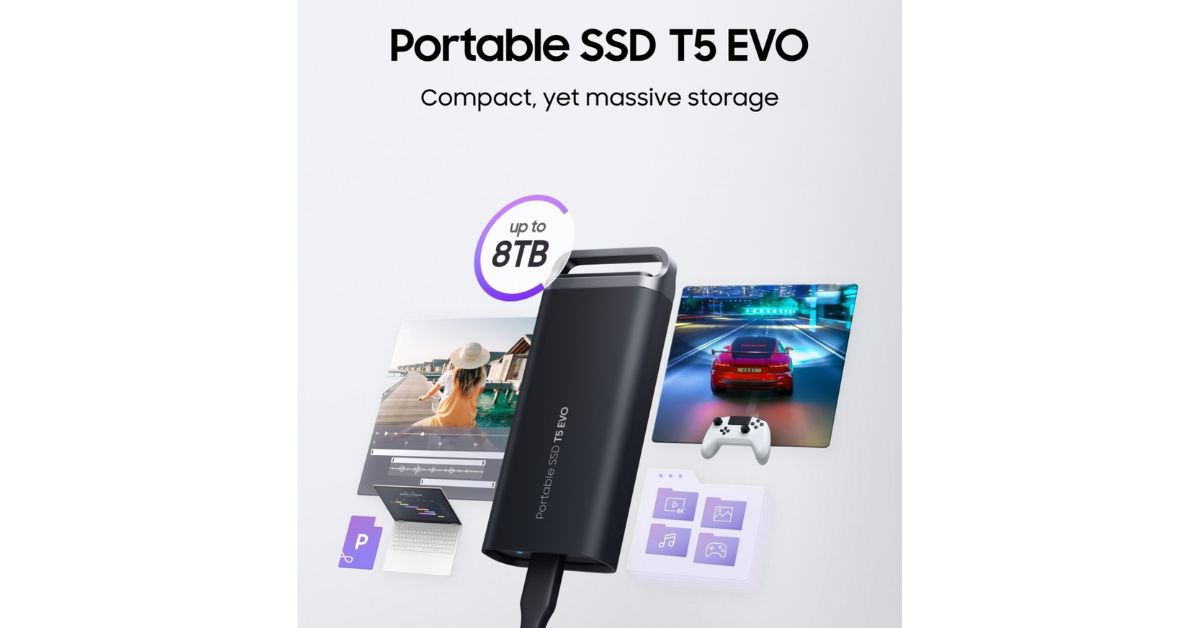 เปิดตัว Samsung SSD T5 EVO ไดรฟ์พกพา 8TB ตัวแรกของโลก เบาๆ แค่ 100 กว่ากรัมเท่านั้น