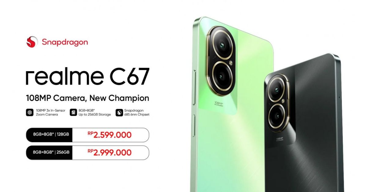 เปิดตัว Realme C67 4G รุ่นประหยัดพลัง Snapdragon 685 และกล้อง 108MP