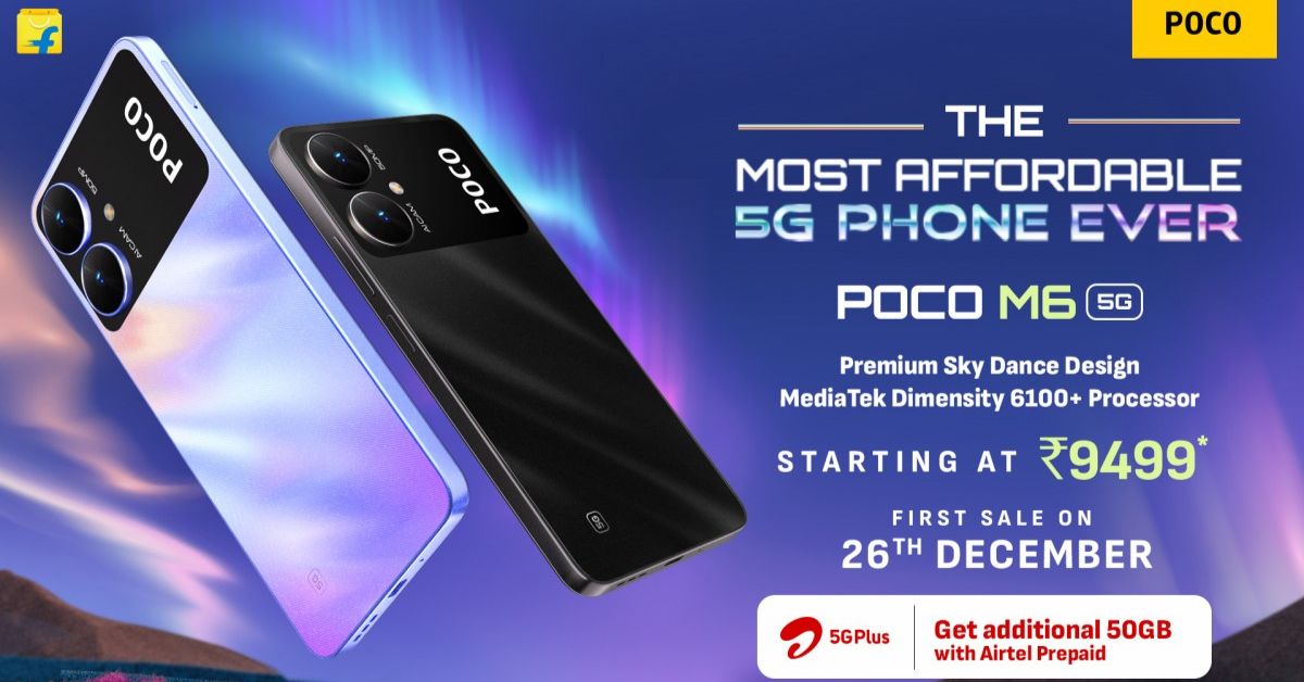 เปิดตัว Poco M6 มือถือ 5G ที่ถูกที่สุดในอินเดีย มาพร้อม Dimensity 6100+ กล้อง 50MP แบตอึดชาร์จไว