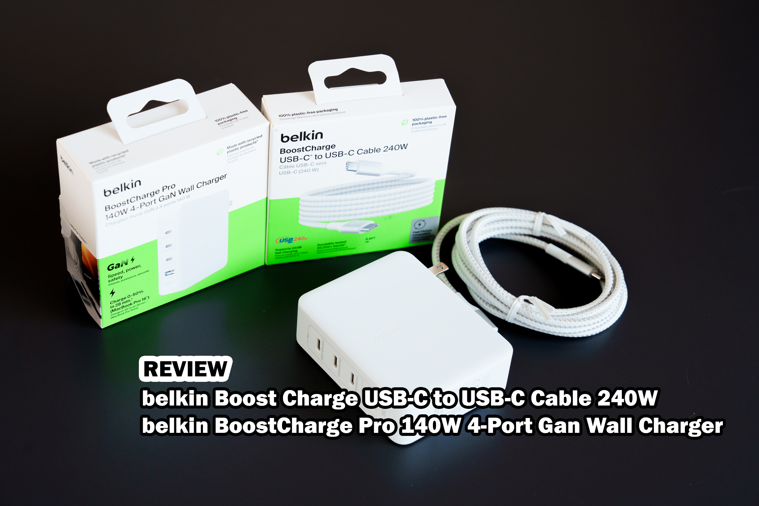 Review : belkin BoostCharge USB-C to USB-C Cable 240W และ belkin BoostCharge Pro 140W 4-Port Gan Wall Charger