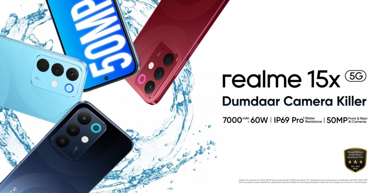 ตัวแรงมาอีกแล้ว! Realme 15x เปิดตัวพร้อมจอ 144Hz, แบตฯ 7,000mAh และ 'IP69 Pro' สุดแกร่ง!