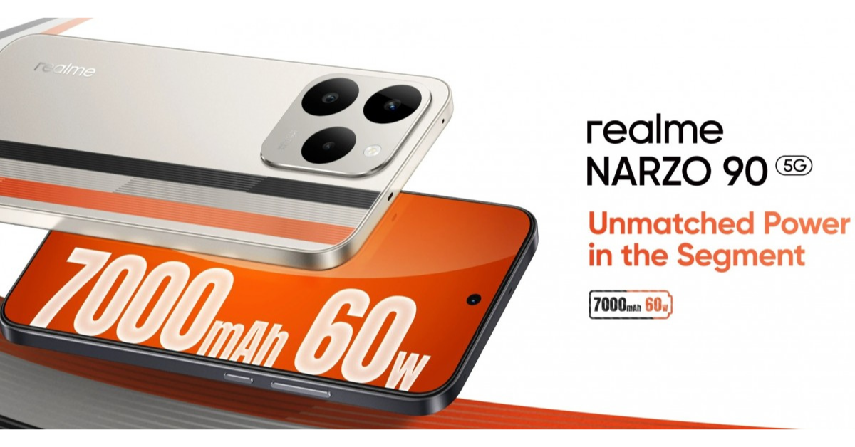 realme Narzo 90 Series เปิดตัวคู่ พี่น้องสุดอึด สเปกเกมมิ่งราคาคุ้ม แบต 7,000mAh ชาร์จ 60W! 