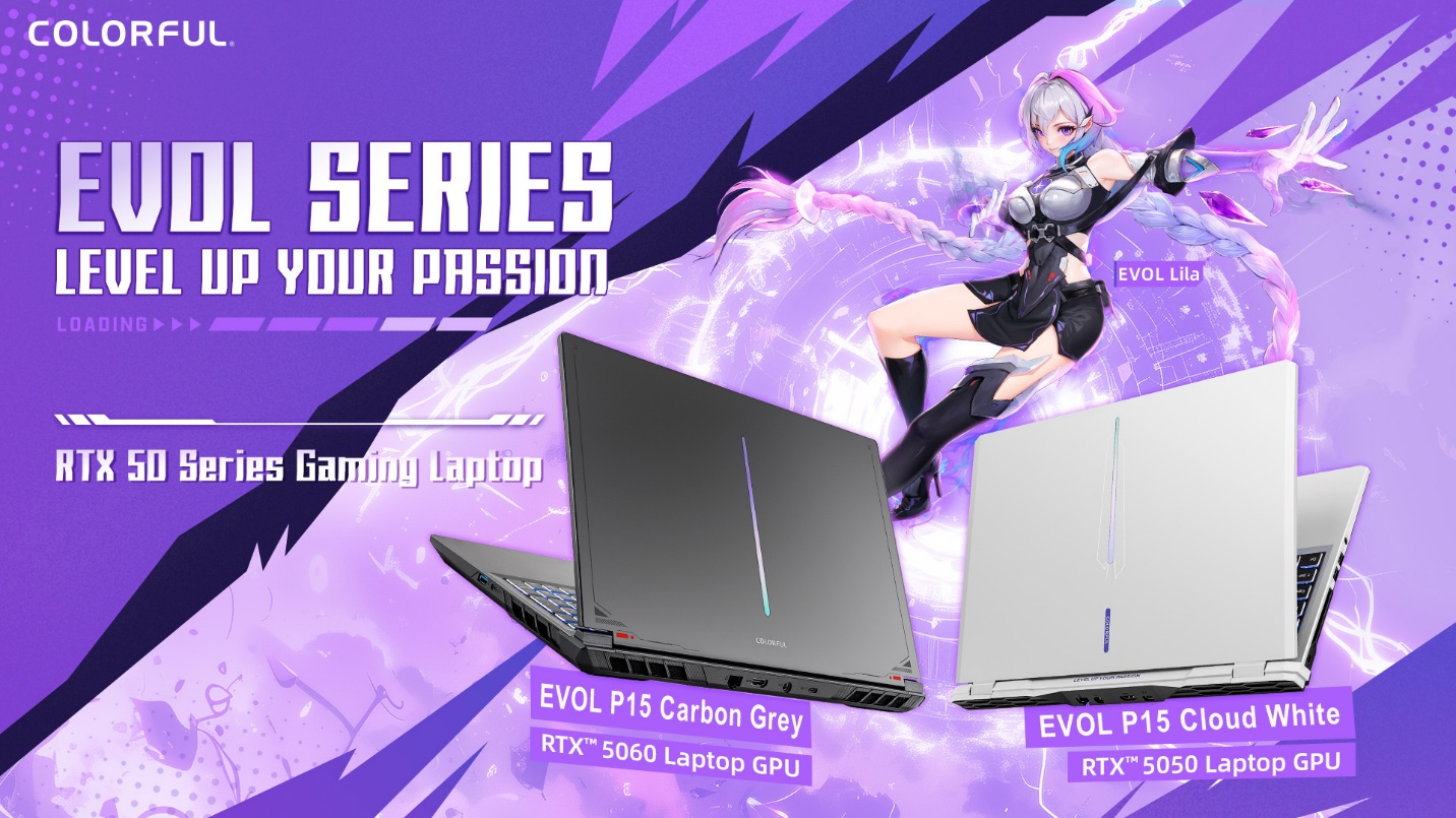 COLORFUL ประกาศเปิดตัวโน้ตบุ๊กเกมมิ่ง EVOL P15 มาพร้อมกราฟิก NVIDIA GeForce RTX 50 Series